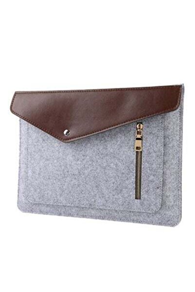 HALAMODO حقيبة كمبيوتر محمول مقاس 15 بوصة لجهاز ماك بوك باللون الرمادي الفاتح