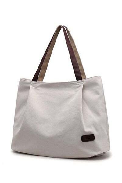 HALAMODO Stitched Detailed Shopper/Tote White