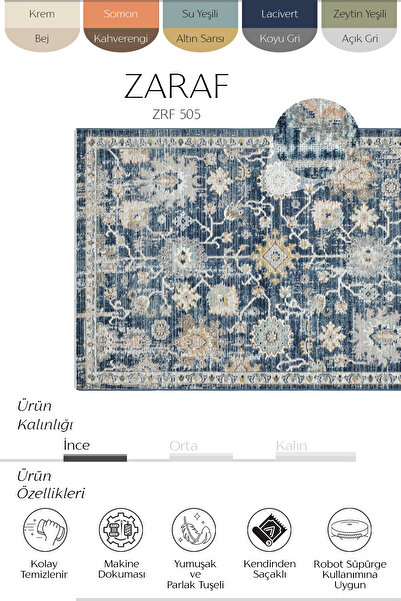 Cool Halı Zaraf Navy Blue Ethnic Bohemian Carpet – Thin Summer Vintage Woven Rug for Living Room & Hall