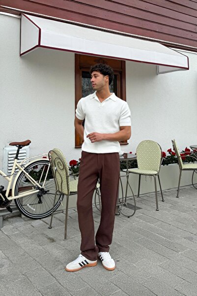 Flaw Wear Müslin Kumaş Kahverengi Baggy Pantalon