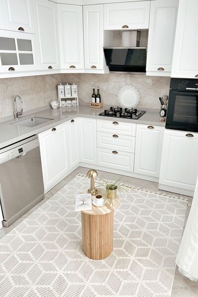 Cool Halı Focus 1101 Bej Modern Salon Halısı Kesme Halı Yolluk Hol Koridor Ha...