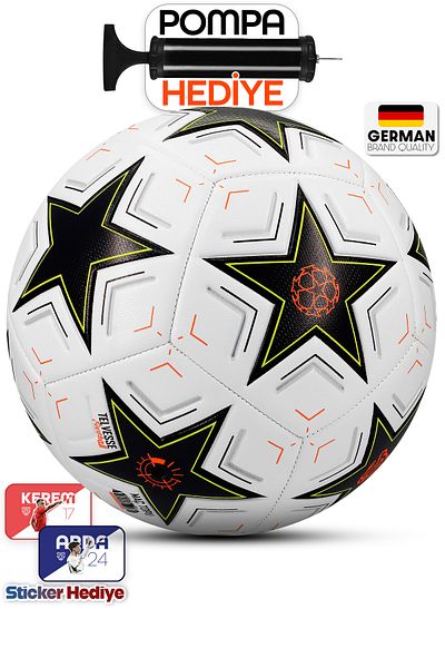 Telvesse كرة القدم الاحترافية 2025 Championsleague كرة القدم الصلبة مع مضخة أرضية صلبة رقم: 5 أسود