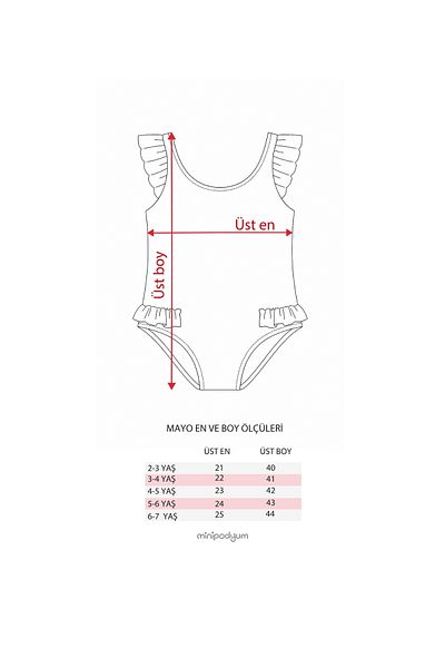 Minipodyum Girl's Fish Printed Ruffle Detailed Swimsuit
