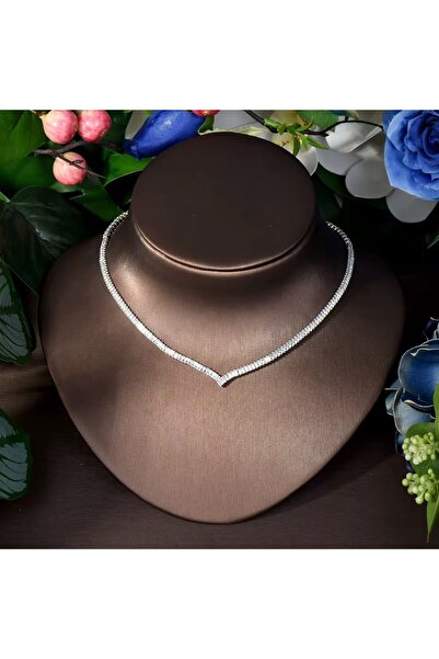 VİYA Adelfa Zirkon Taşlı Takı Seti Kolye Küpe Bileklik Yüzük Set Düğün Nişan Seti