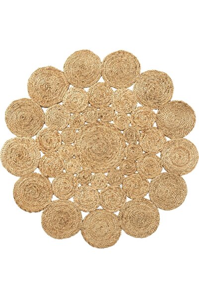 Cool Halı Stew Ca-111 Natural Yuvarlak Jüt Halı El Dokuma Hasır Halı Dekoratif Jüt Örgü Halı Jüt Kilim