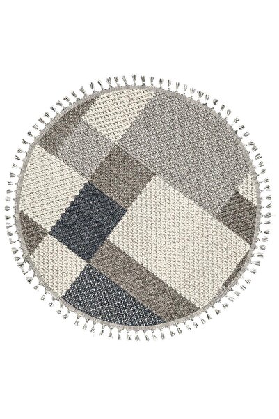 Cool Halı Bress 1403 Gri Mavi Kolay Temizlenen Hav Toz Vermez Hasır Dokulu Ör...