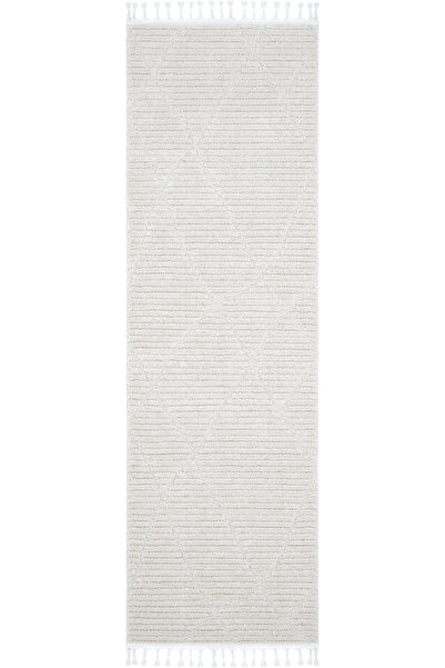 Cool Halı Palazzo Cream Runner Long Entrance Hall Corridor Carpet Curly Woven Embossed Nordic Bedroom Rug