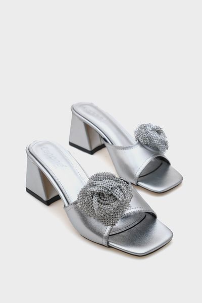 Capone Outfitters Medium Heeled Women's Slippers with Stone Buckle