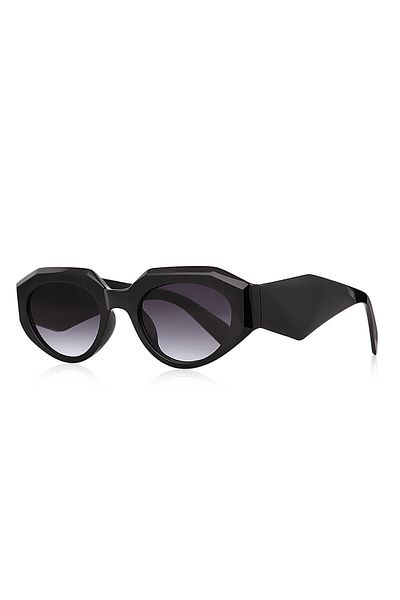 Kinary Unisex Sunglasses Black Shiny 1039