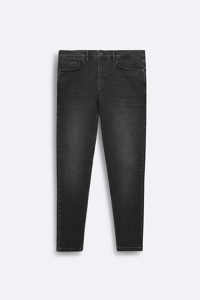 Avva Men's Gray Rio Skinny Fit Tumbled Wash Jean Trousers A42Y3512