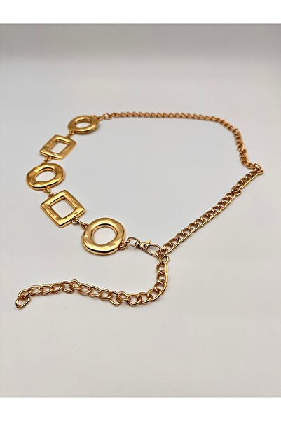 Tina Curea metalică cu detaliu pătrat-rotund auriu