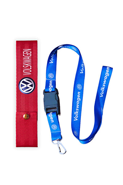TUSBA MARKET Volkswagen Blue Auto Mirror Hanger & Mirror Rope with Keychain /...