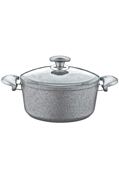 OMS PASLANMAZ Oms 3110.01.02 20*10 Cm / 2,3 Lt. Granit Derin Tencere Cam Kapa...