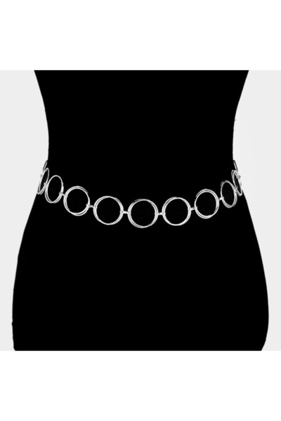 LAİKA حزام خصر معدني فضي اللون مع وصلة