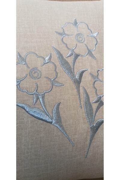 Ceyizza Stain Resistant Fabric Embroidered Cushion Cover (1 Piece)