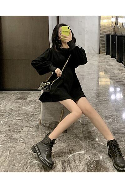 Ladyrosi Γυναικείο φόρεμα χειμωνιάτικο φλις φόρεμα τουνίκ