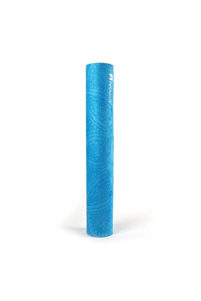 Rebuwo 4 мм Нековзний натуральний замшевий дитячий килимок для йоги - синій з малюнком слонів, веселий і міцний