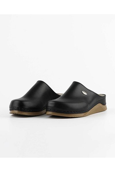 DR KLOMPA Papuci Black Sabo pentru femei - 154301   Cu bază ortopedică