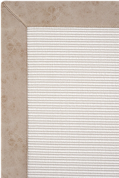 Cool Halı Oslo M60 Beyaz Mutfak Halısı Hasır Dokulu Leke Tutmaz Tezgah Önü Yolluk Dokuma Bordürlü Sisal Halı