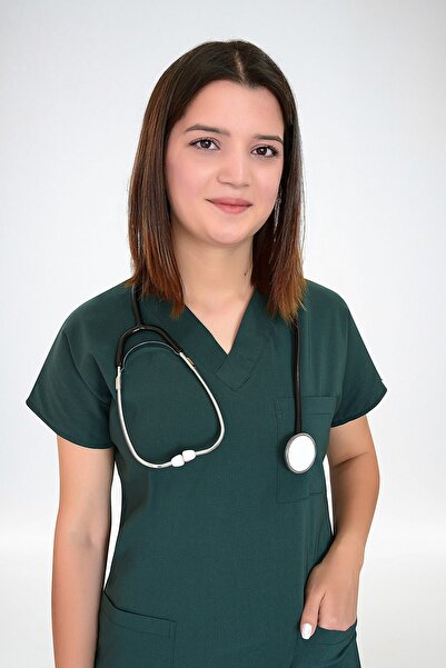 Nur Medikal Giyim Top chirurgical unisex din lycra verde Duckbill pentru medi...