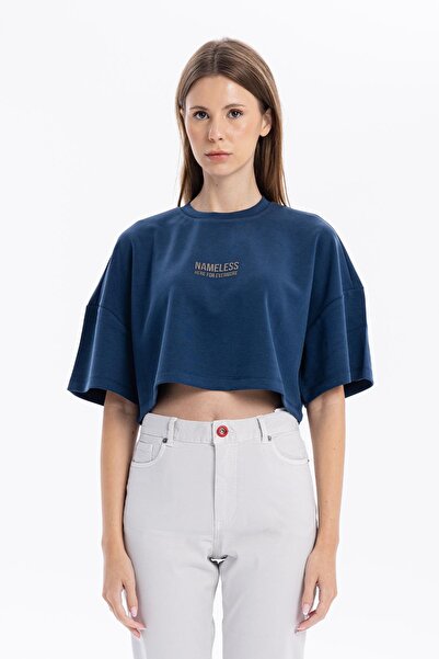 GMG FIRENZE Γυναικείο Crop με λαιμόκοψη Crew Neck Front Flexi με τύπωμα