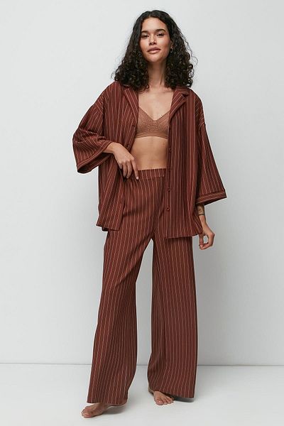 C&City Long Shirt Trousers Suit 9140 Brown