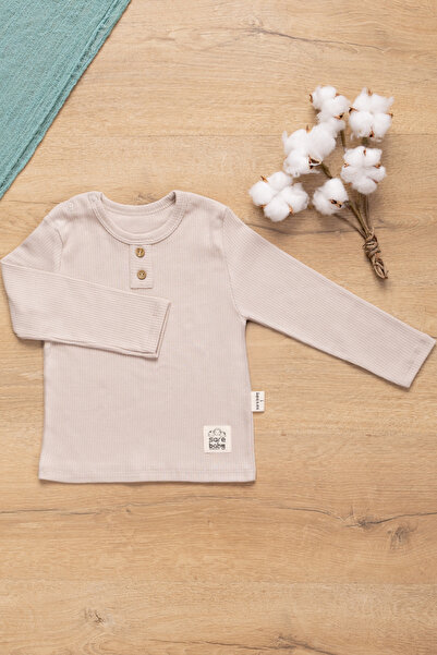 Sarebaby Baby Bottom Top Set 100% Cotton Twill Fabric Beige Color