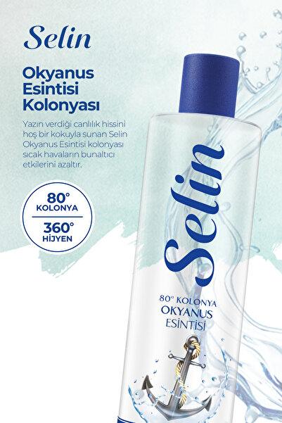 Selin Parfümlü Kolonya Okyanus Esintisi 400 ml 3'lü Set