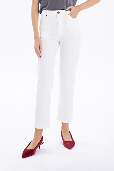 GMG FIRENZE Βασικό γυναικείο υφαντό παντελόνι με 5 τσέπες