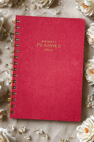 inkglo Συμβατό με σπειροειδές μπορντό λινό A5 Unlimited Planner Agenda