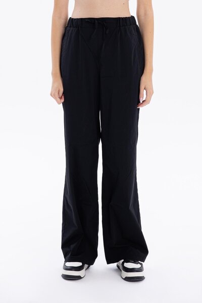 GMG FIRENZE Γυναικείο υφαντό παντελόνι με κορδόνια με σχέδιο γκόφρε