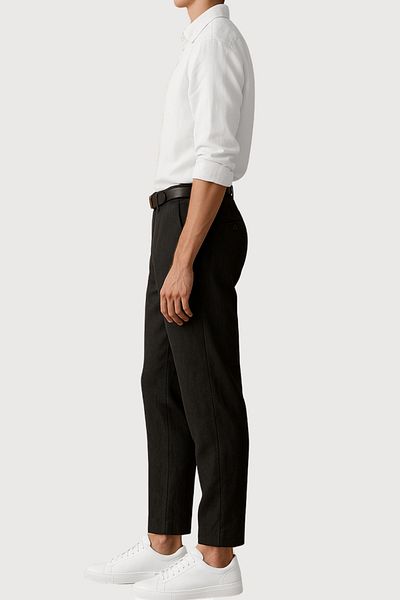 freemen Men's Black Linen Trousers – Breathable, Relaxed Fit Casual Wear -Wide Size Range-