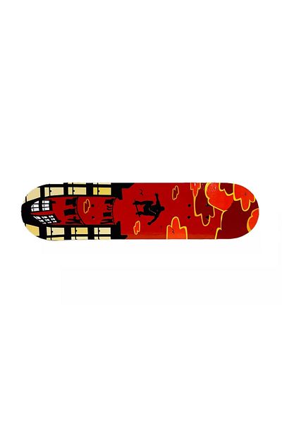 rexa Red & Black Graphic Skateboard Deck – Durable Street Deck for Tricks & Custom Setups Multicolor
