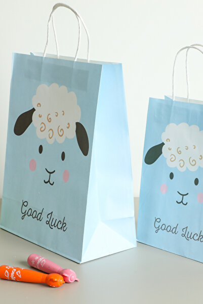 Sarkap 3'lü 19x26 Koyun Model Kraft Kağıt Poşet Çanta