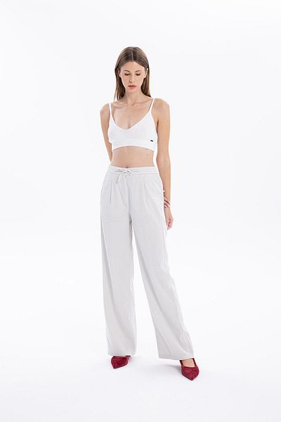 GMG FIRENZE Women's Woven Trousers with Lace-Up Wide Leg Pockets