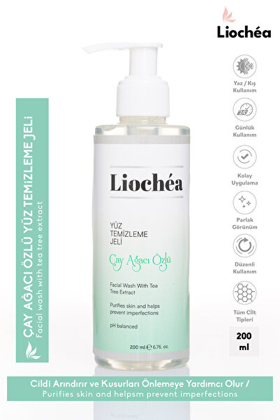LİOCHEA Yüz Temizleme Jeli | Sebum Dengeleyici | Akneye Karşı Çay Ağacı Özlü ...