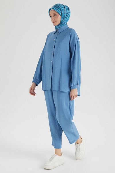 Armine Trend Shirt & Trousers Hijab Suit 25Yt690 Blue