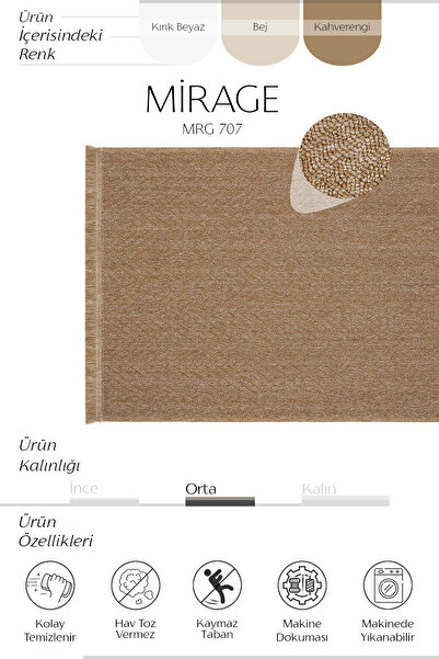 Cool Halı Mirage Brown Non-Slip Based Machine Washable Bohemian Living Room Balcony Rug Runner