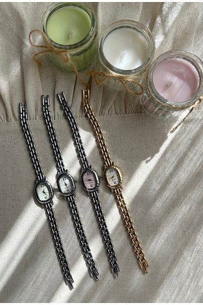 QUARTZ Minimal Metal Band Women's Wristwatch Silver Color