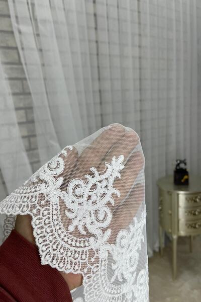 Perde Pendik Hem Embroidered Arne Pattern Honeycomb Floor Does Not Like Iron Grecian Tulle Curtain Close Pleat