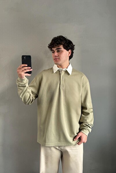 Flaw Wear Flaw Atelier Basic Khaki Polo Neck Long Sleeve T-Shirt