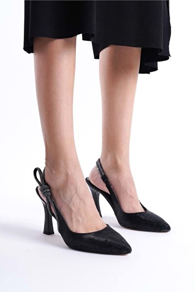 MISS JENA Pantofi de seara de dama cu spate deschis si fundita pe lateral