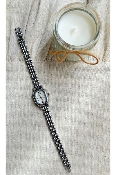 QUARTZ Minimal Metal Band Women's Wristwatch Silver Color