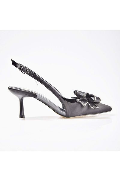 MISS JENA Women's Bow Short Heel Stiletto
