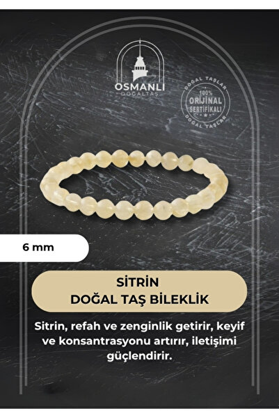 OSMANLI DOĞAL TAŞ سوار من حجر السترين الطبيعي مقاس 6 مم