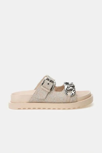 Guess Fatema Women's Beige/Grey Slippers Fl6Fatfal03-Beısı