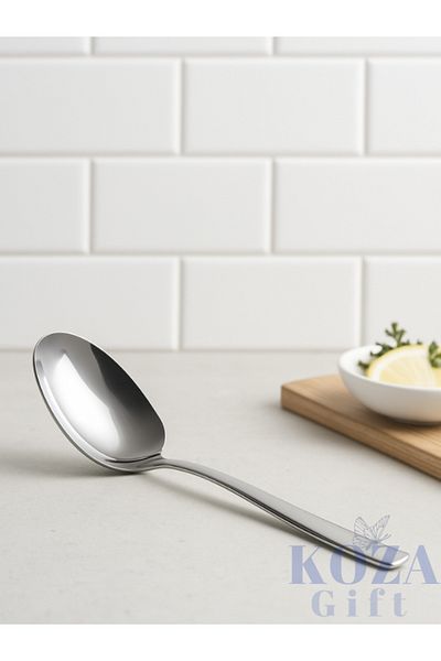 keyfisepet en keyifli sepet 1 Pcs Practical 21 cm Stainless Steel Luxury Serving Salad Spoon Spatula |   Steel Food Serving Spoon