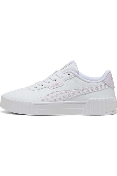 Puma Kids White Carina 3.0 Beach Florals Jr Casual Shoes 400650-01