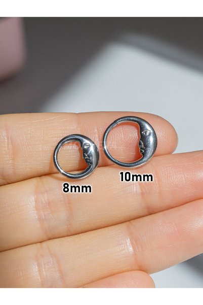 MORNEVA Cerrahi Çelik Ay Yüz Septum Kilitli Halka Daith Kulak Piercingi (SAĞ-SOL KULAK IÇİN UYGUN)