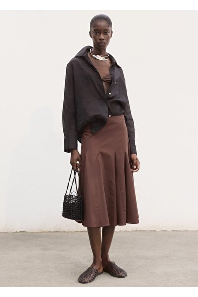 MANGO Woman Pileli midi etek